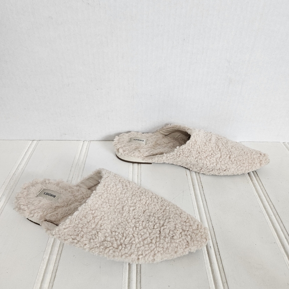 Birdies Mules Womens Size 7.5 The Lark Ivory Sherpa Slide Social Slipper Shoes - Picture 4 of 14